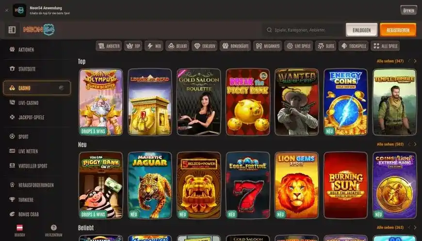 Neon 54 casino review section 6